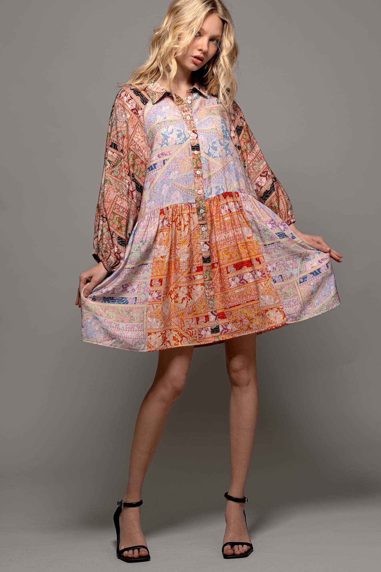 Sunset Mosaic Boho Dress