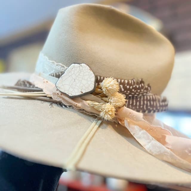 White Buffalo Turquoise Color Soldered Hat Pin Hat Bar