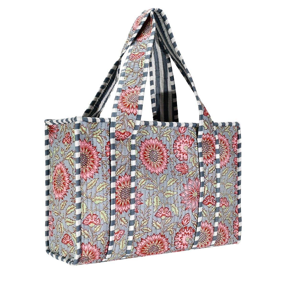 Cotton Block Print Tote Bag Small