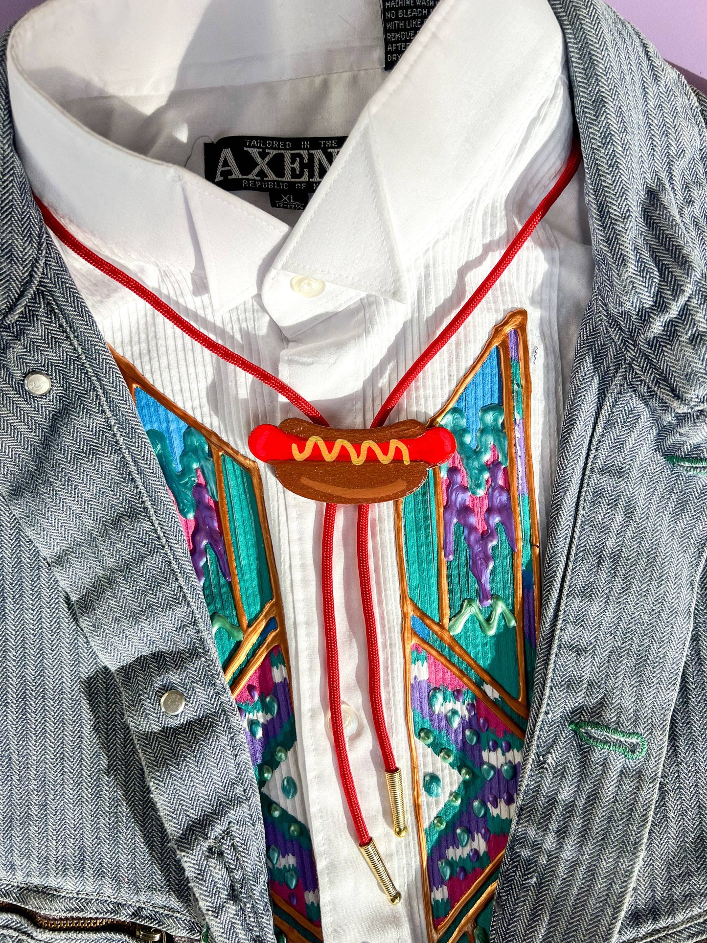 Hot Dog Bolo Tie - Fun Western Accessory