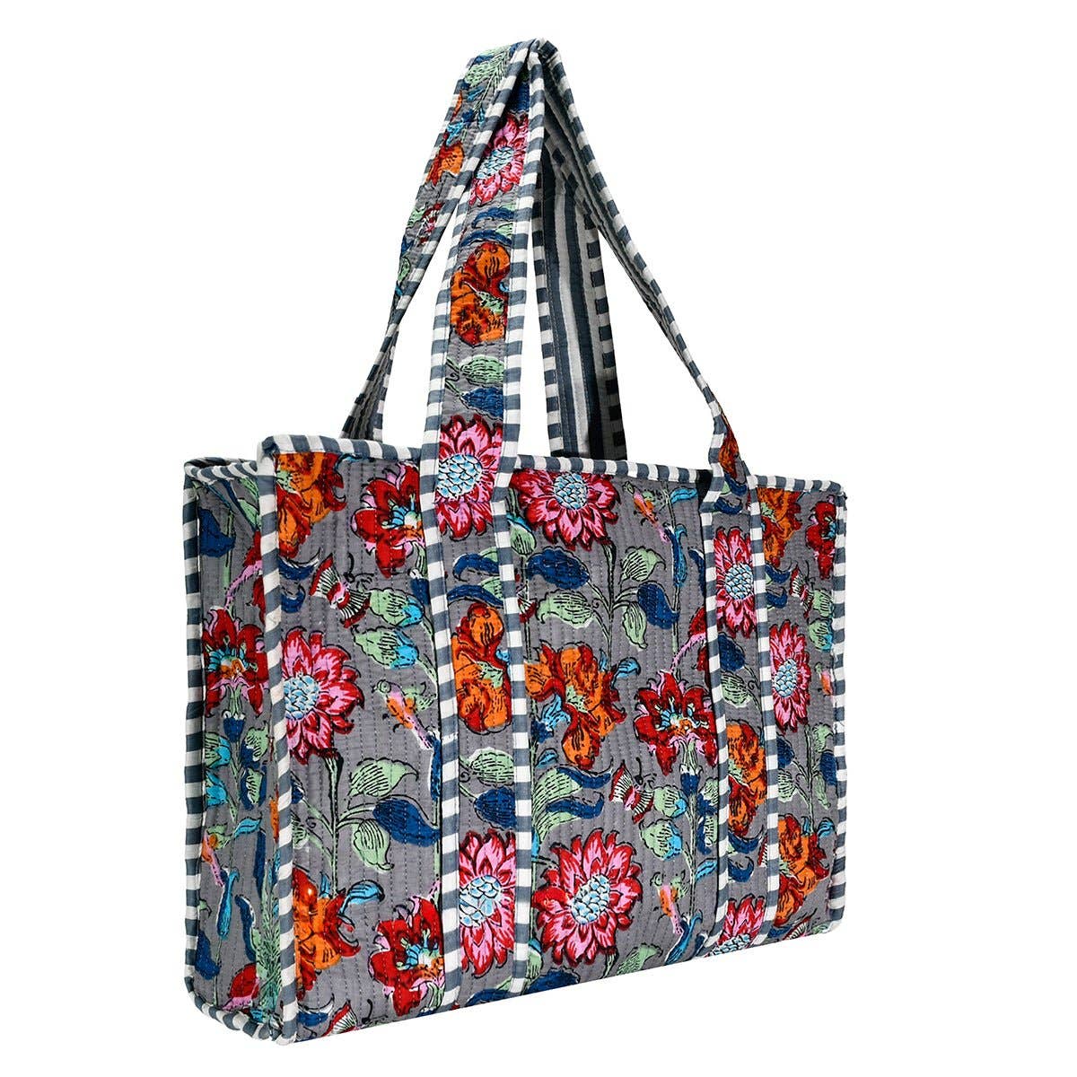 Cotton Block Print Tote Bag Small