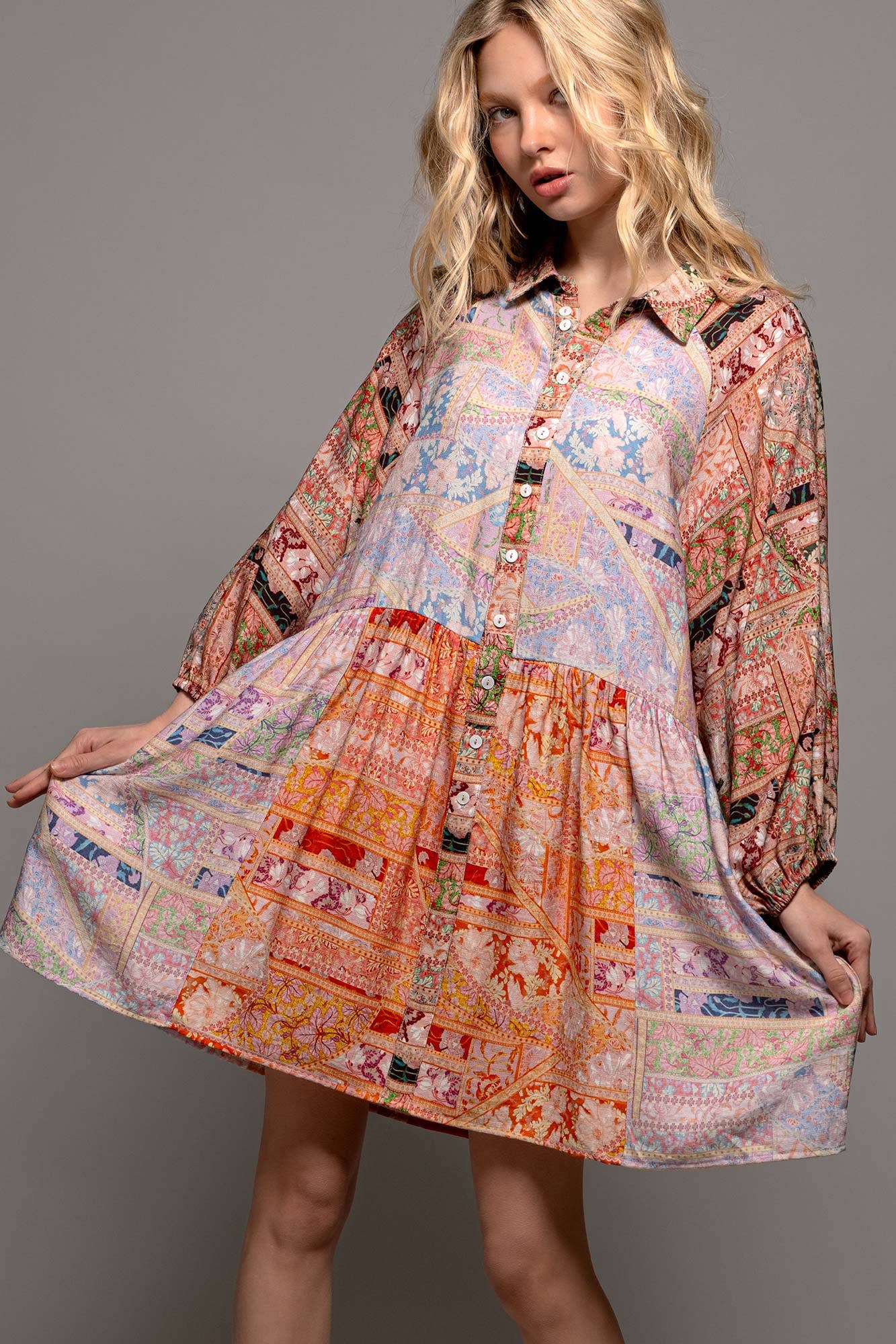 Sunset Mosaic Boho Dress