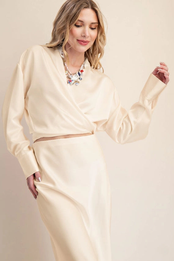 Ivory 2-Way Tie Front or Back Crop Top