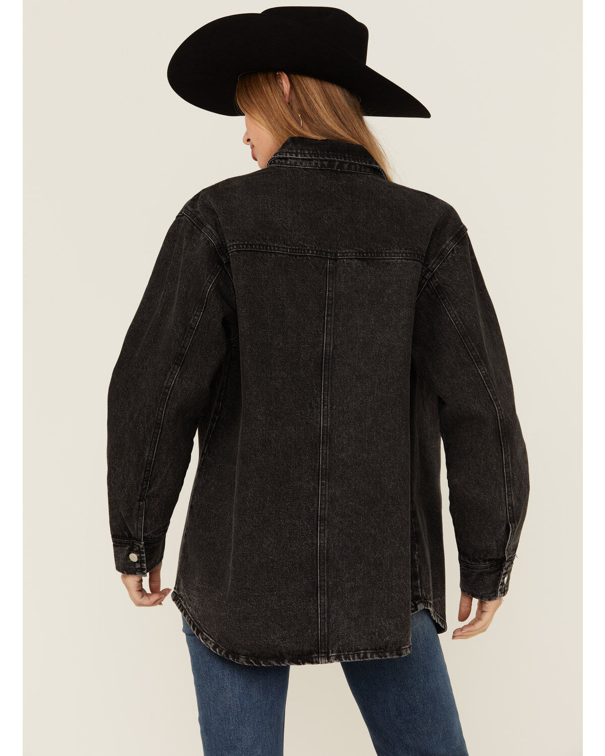 Dark Wash Western Patchwork Snap Jacket