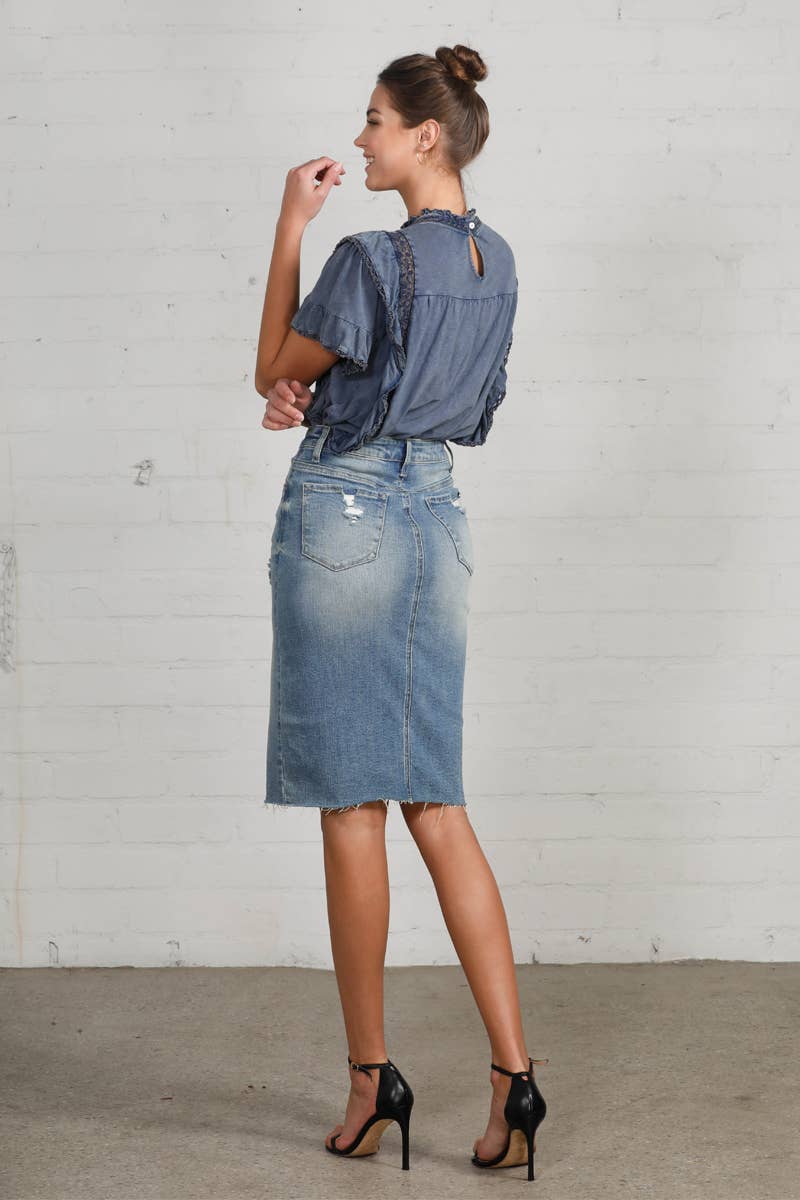 City Edge Denim Skirt