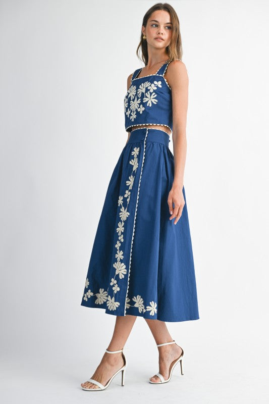 Daisy Dreams Embroidered Two-Piece Set