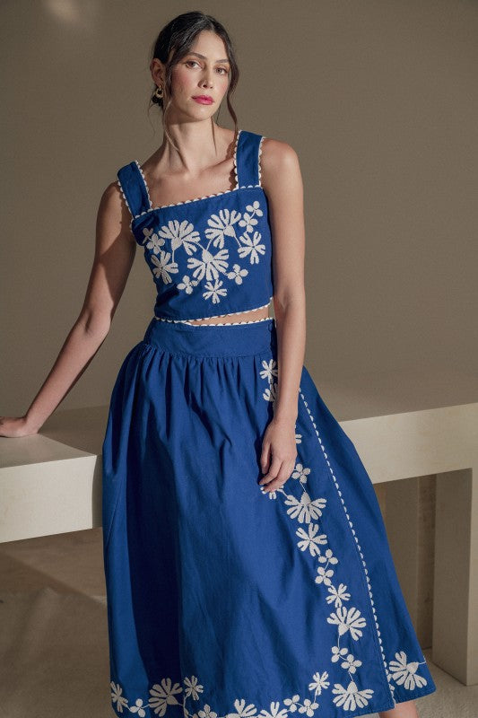 Daisy Dreams Embroidered Two-Piece Set