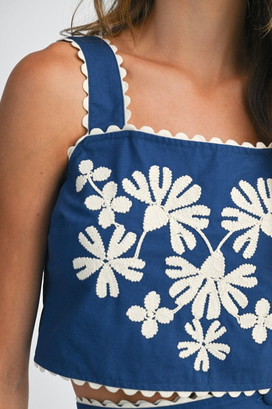 Daisy Dreams Embroidered Two-Piece Set