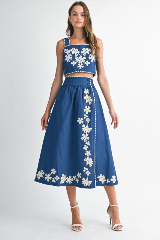 Daisy Dreams Embroidered Two-Piece Set