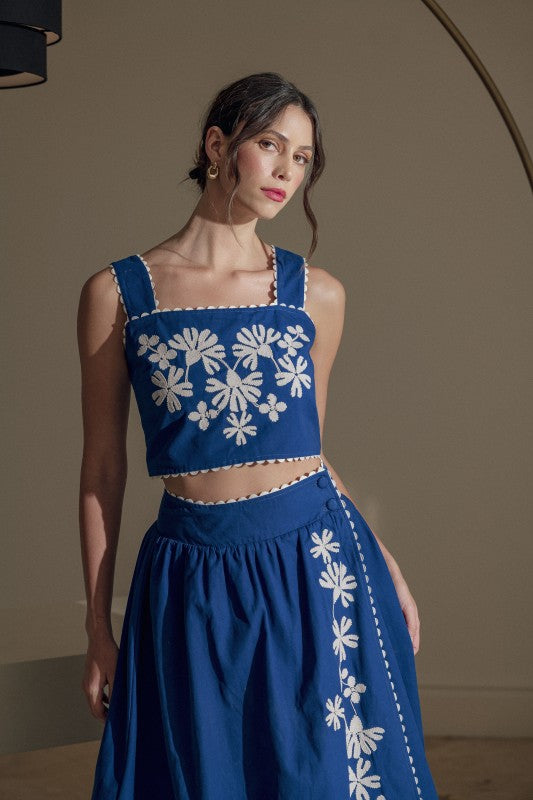 Daisy Dreams Embroidered Two-Piece Set
