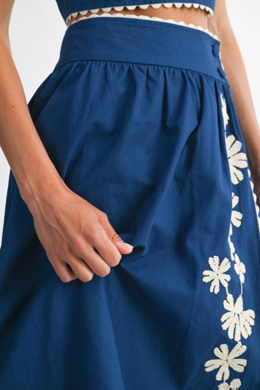 Daisy Dreams Embroidered Two-Piece Set