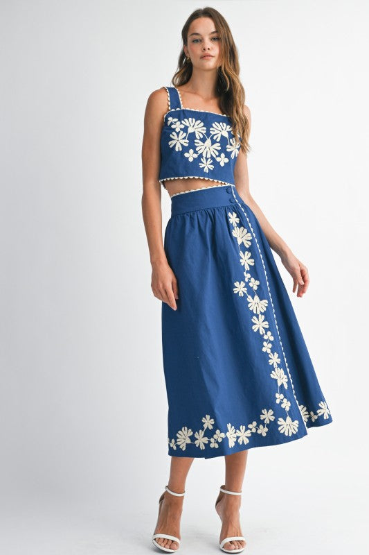 Daisy Dreams Embroidered Two-Piece Set
