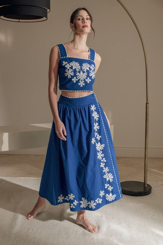 Daisy Dreams Embroidered Two-Piece Set