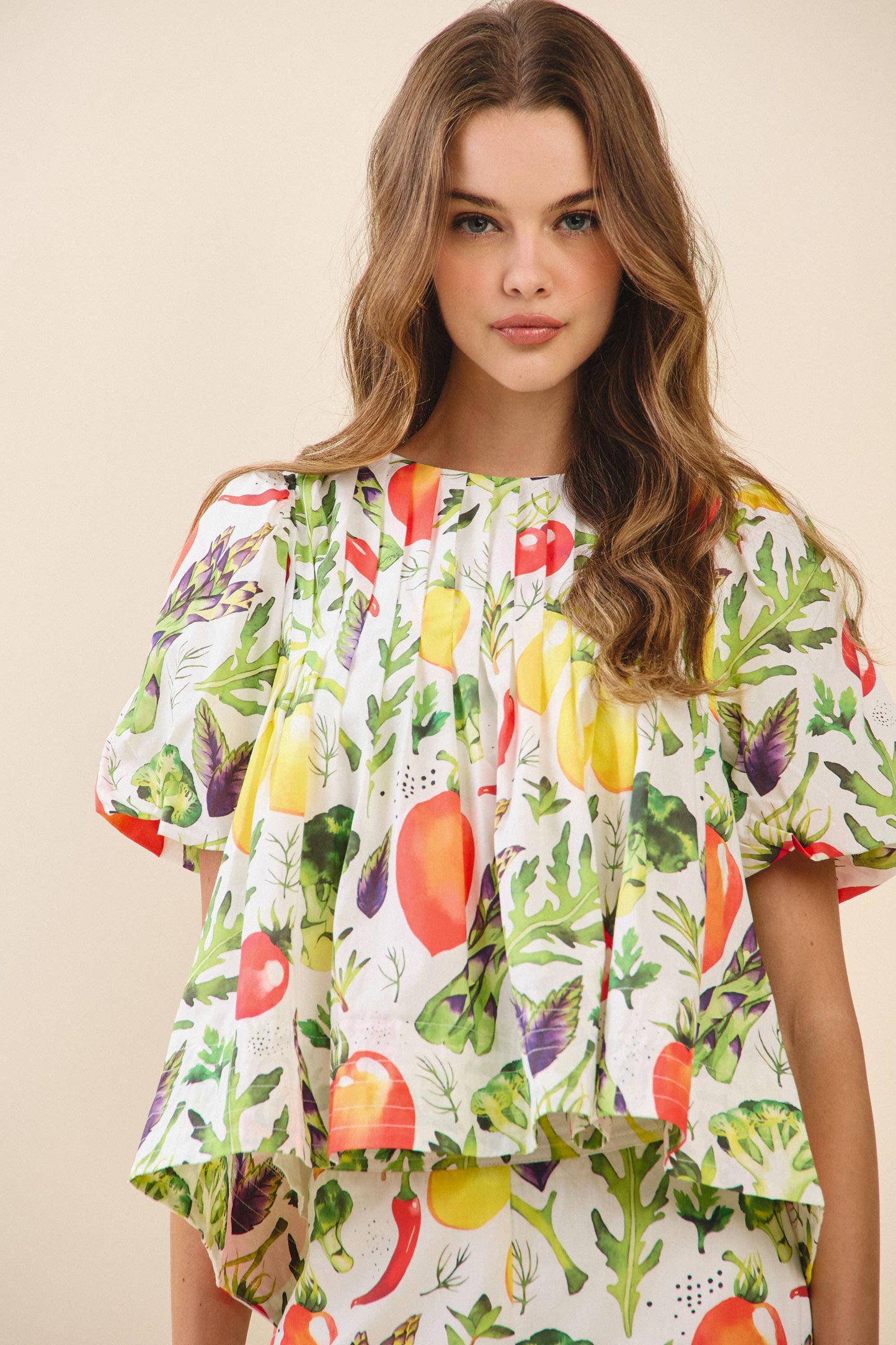 Produce Pleated Poplin Top