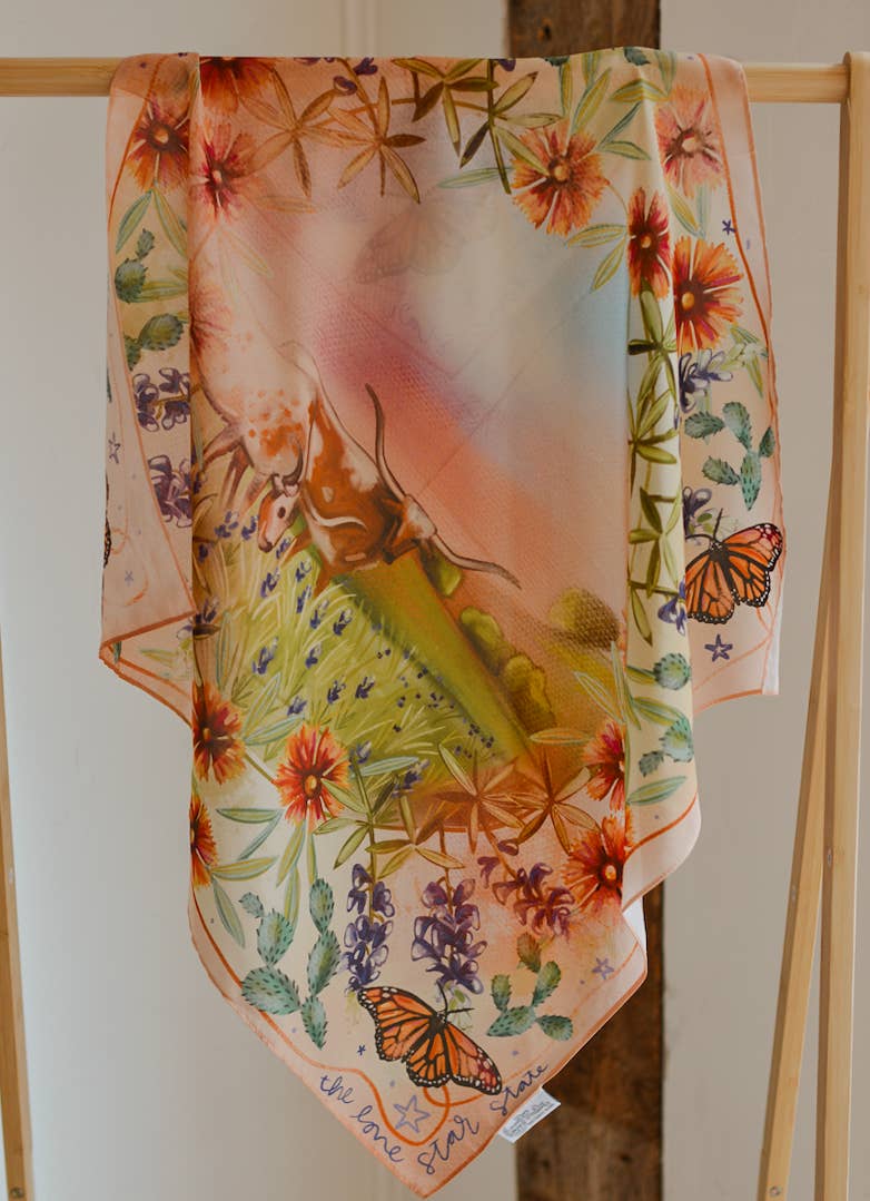 The Lone Star State Inspired Wild Rag Texas Silk Scarf