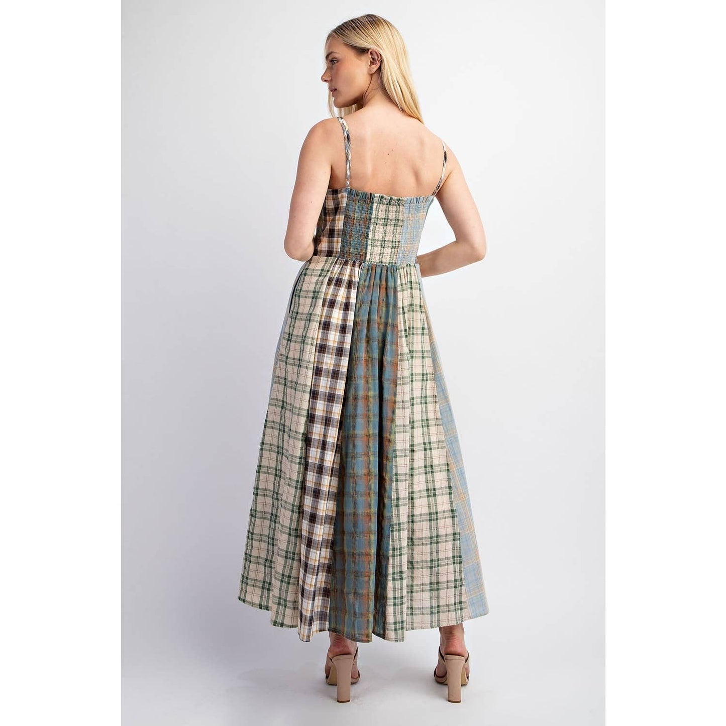 Checkered Midi Dress: MINT