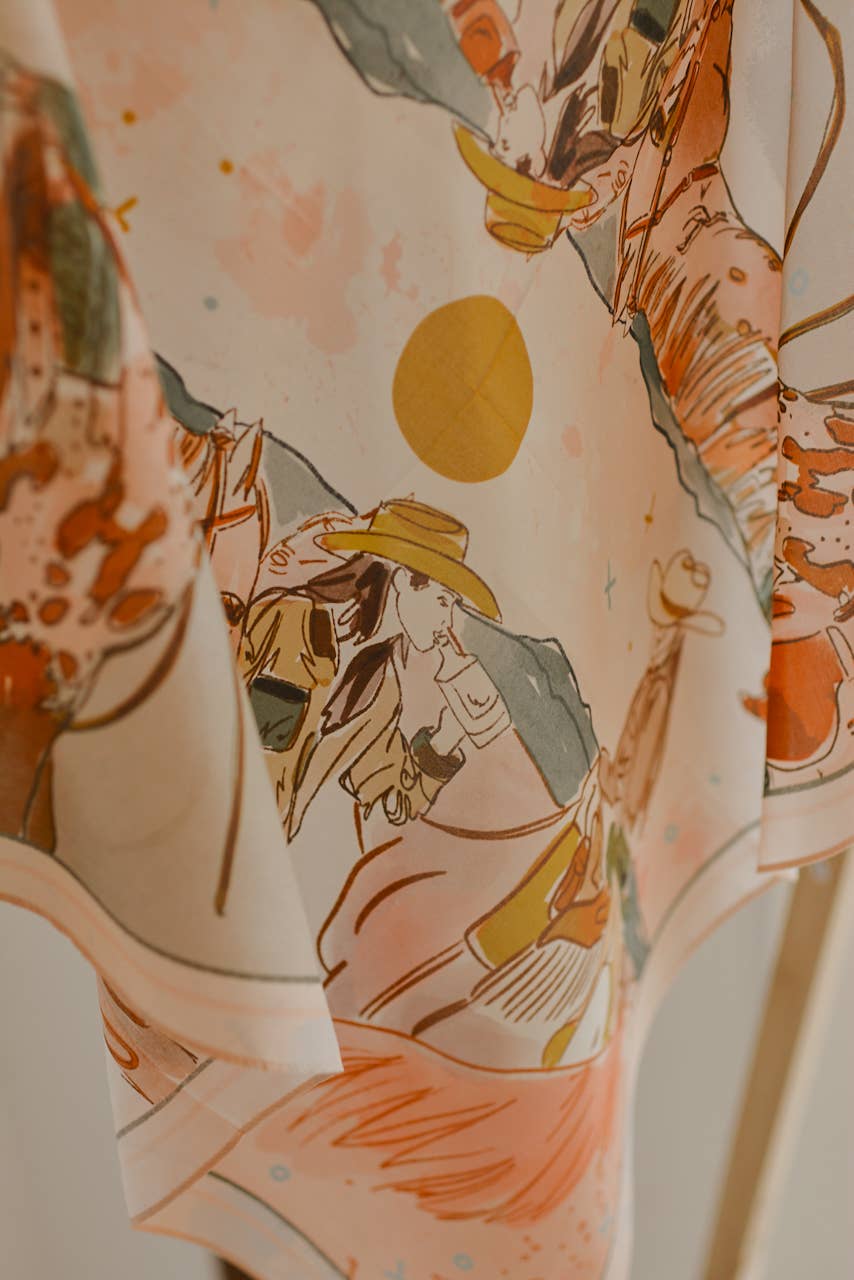September Ride Cowgirl Silk Scarf Wild Rag