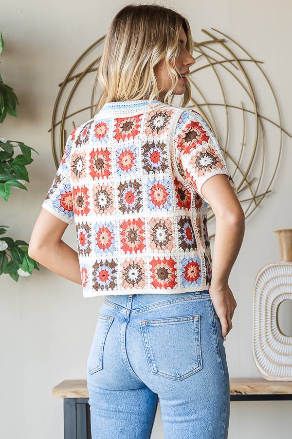Sunset Bloom Crochet Top