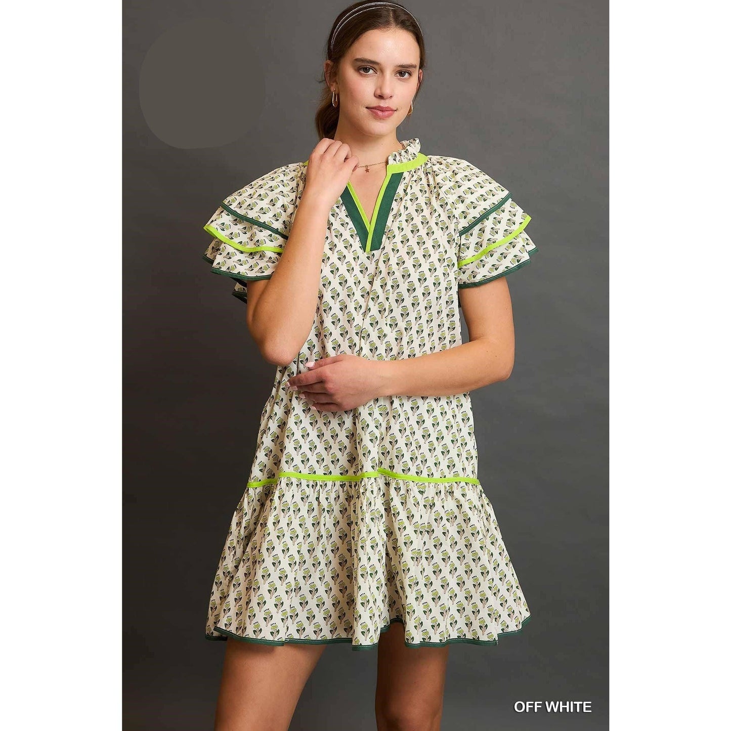 Lime Garden Cotton Dress