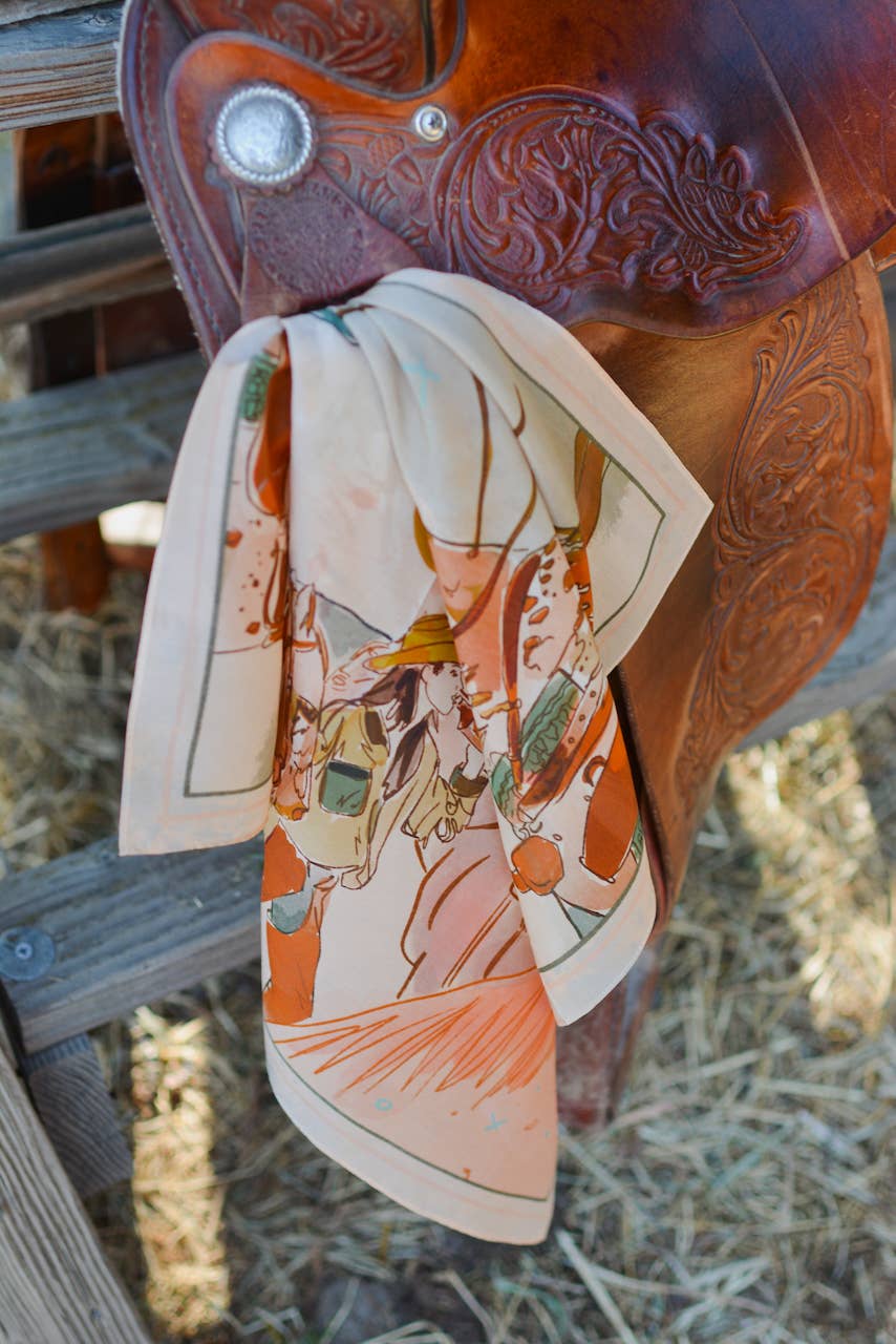 September Ride Cowgirl Silk Scarf Wild Rag