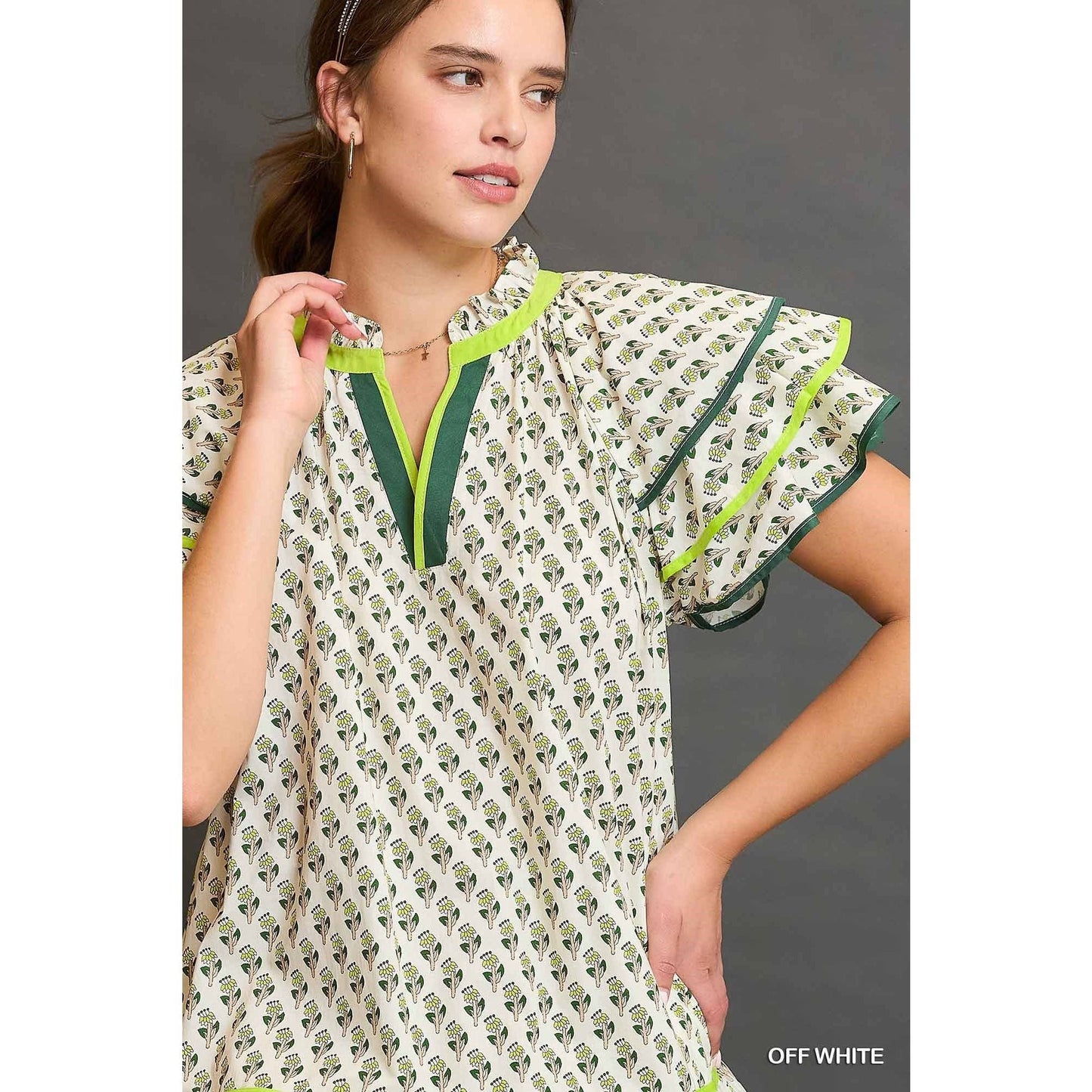 Lime Garden Cotton Dress