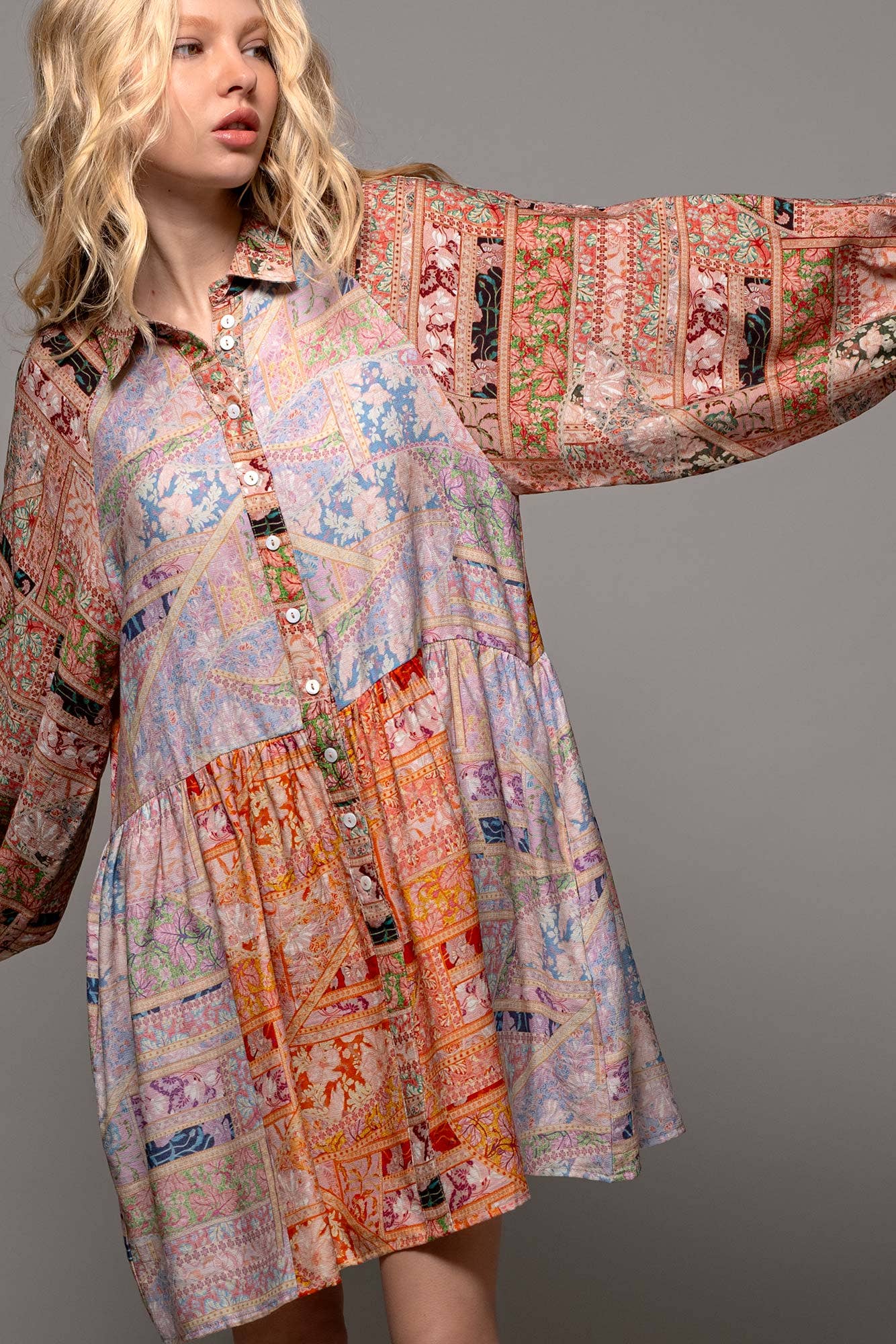 Sunset Mosaic Boho Dress