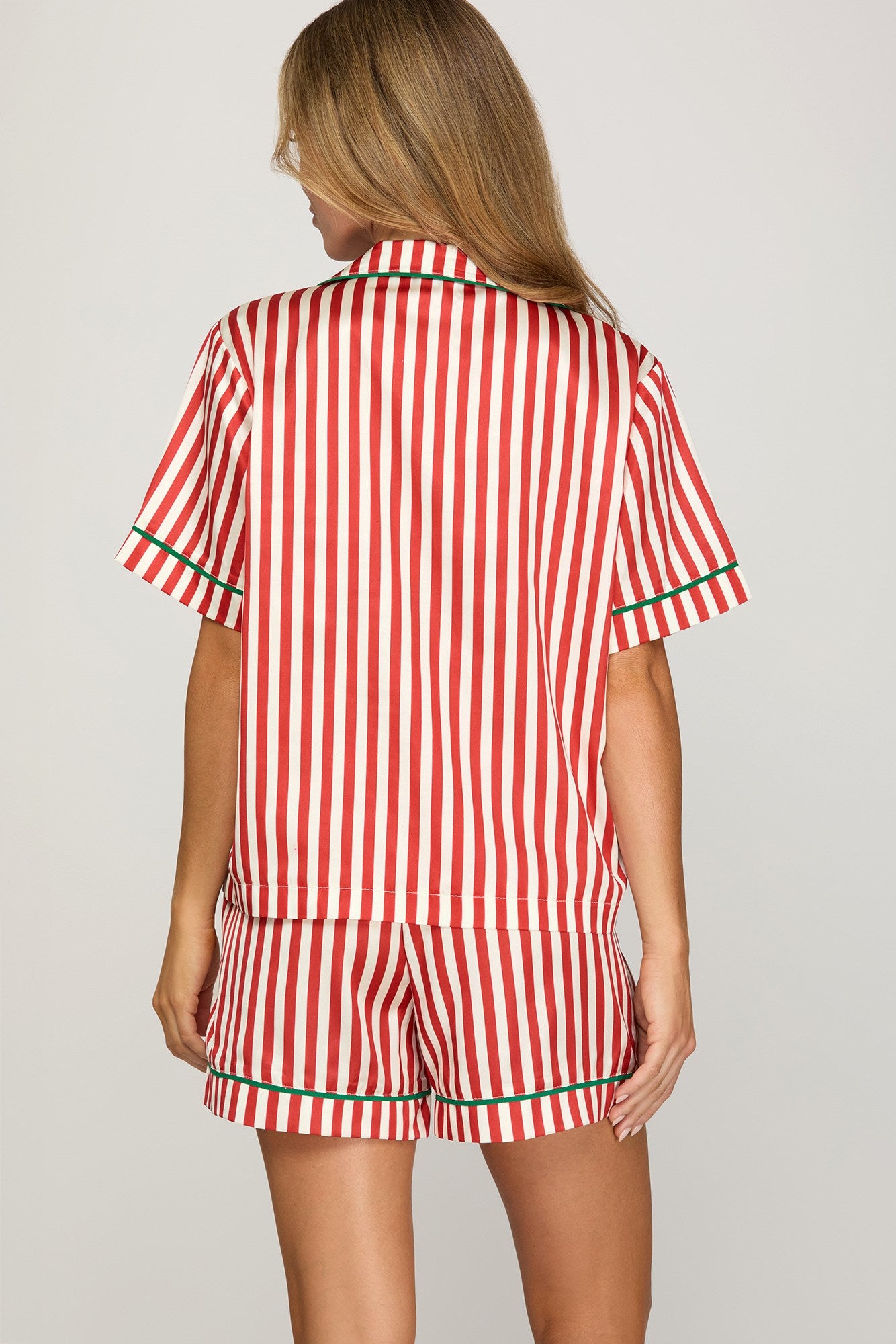 Red Striped Pajama Set