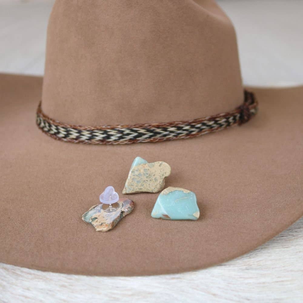 Mint Stone Button Hat Pin