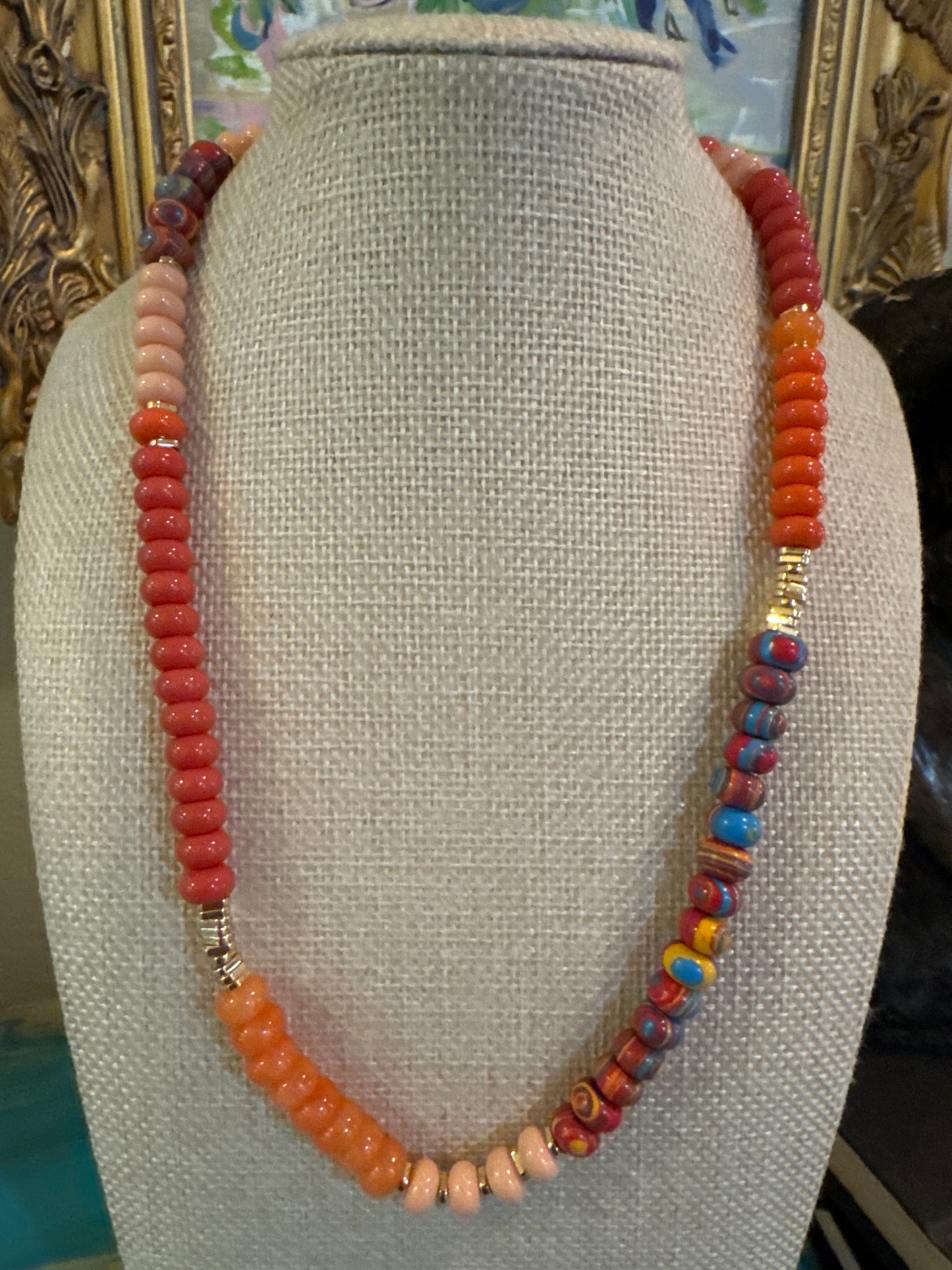 Glass bead necklace
