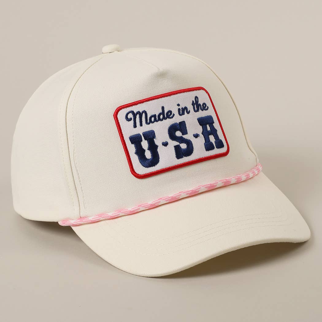 Made in the USA Embroidery Patch Trucker Hat: MULTI / ONE SIZE
