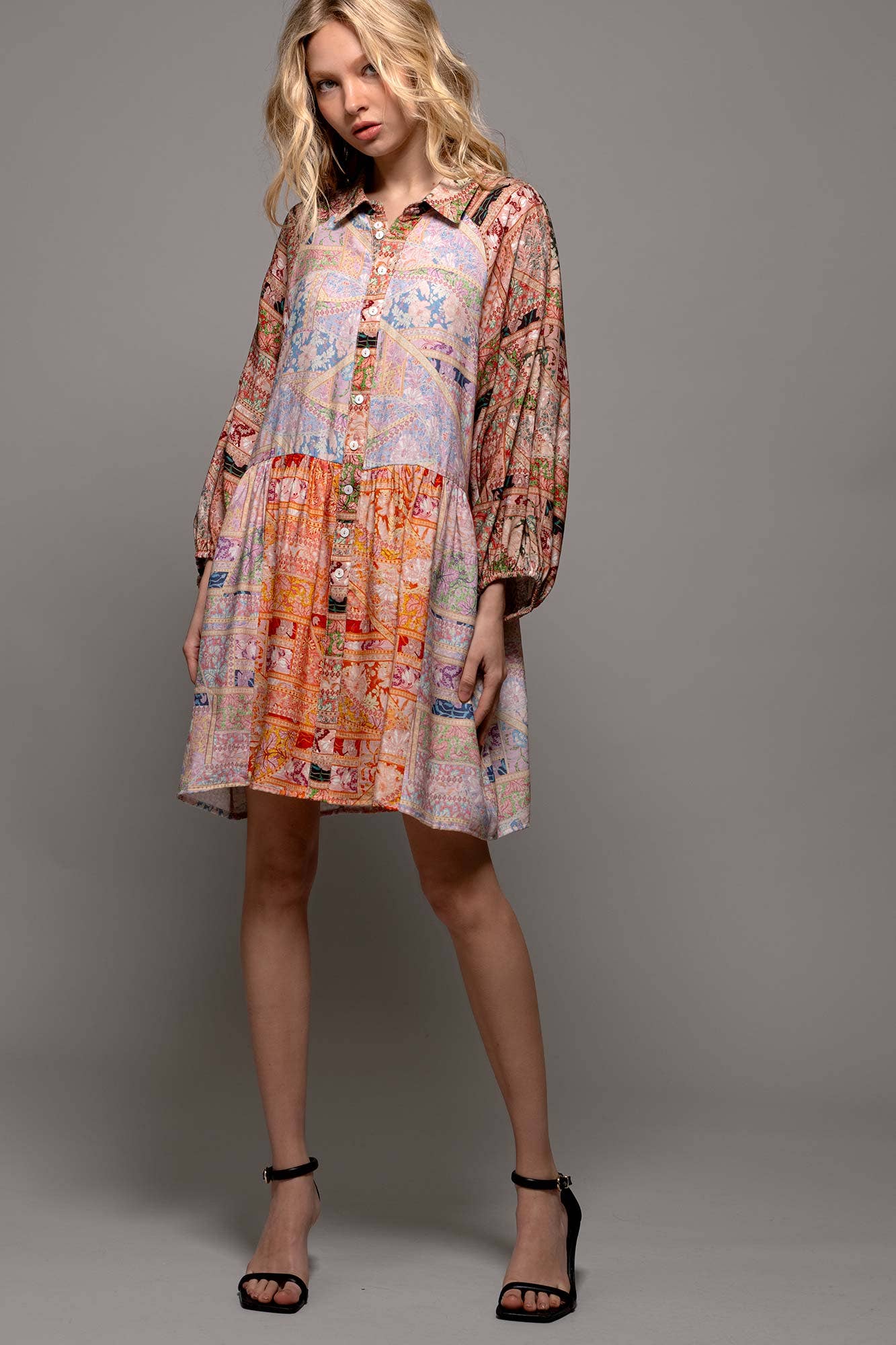 Sunset Mosaic Boho Dress