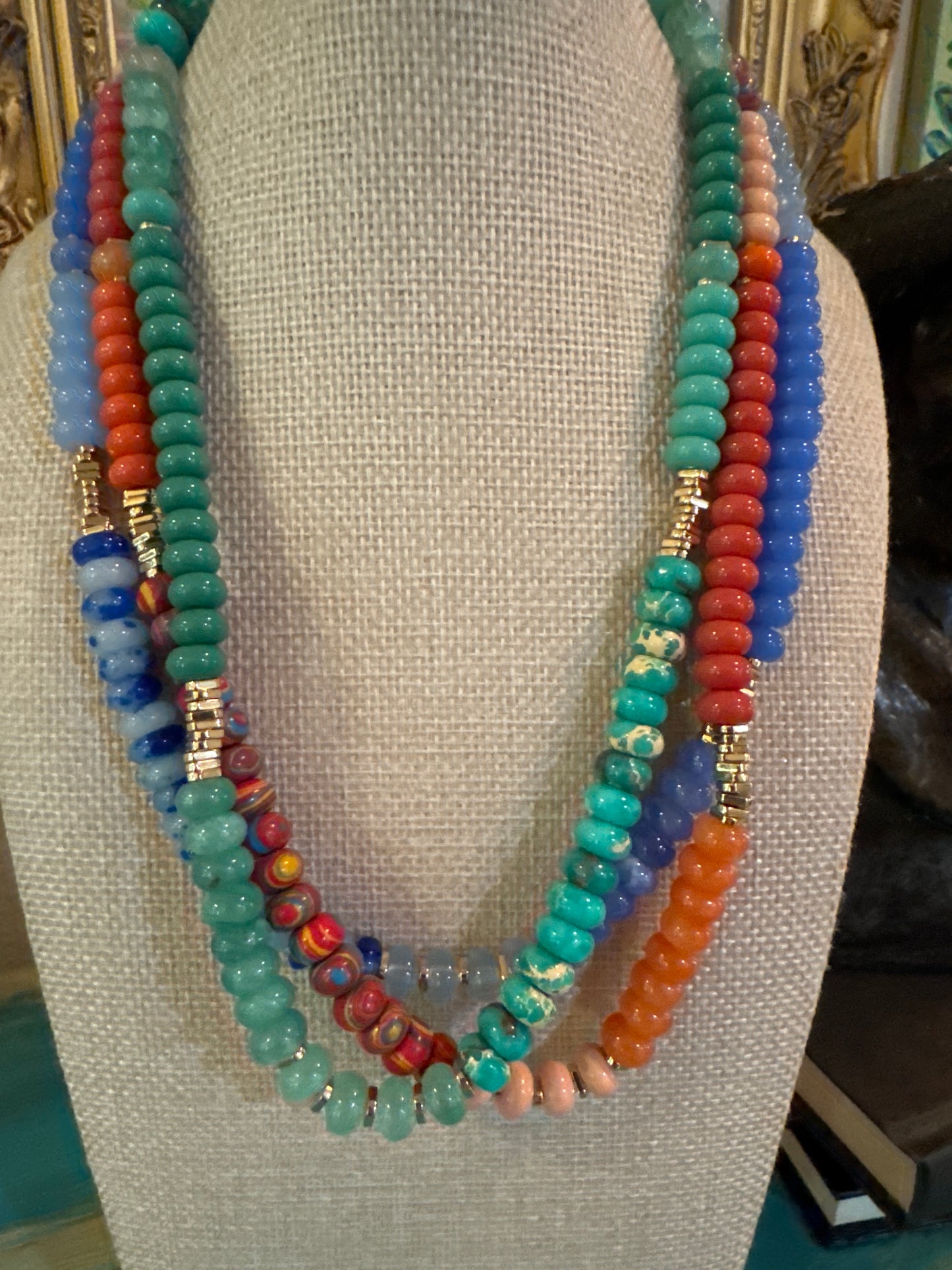 Glass bead necklace