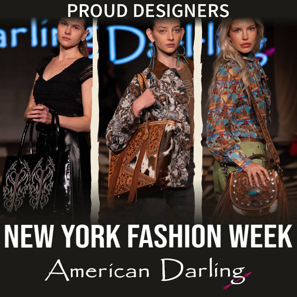 Tooled Leather Keychain Desert Night Scene with Cactus & Moon