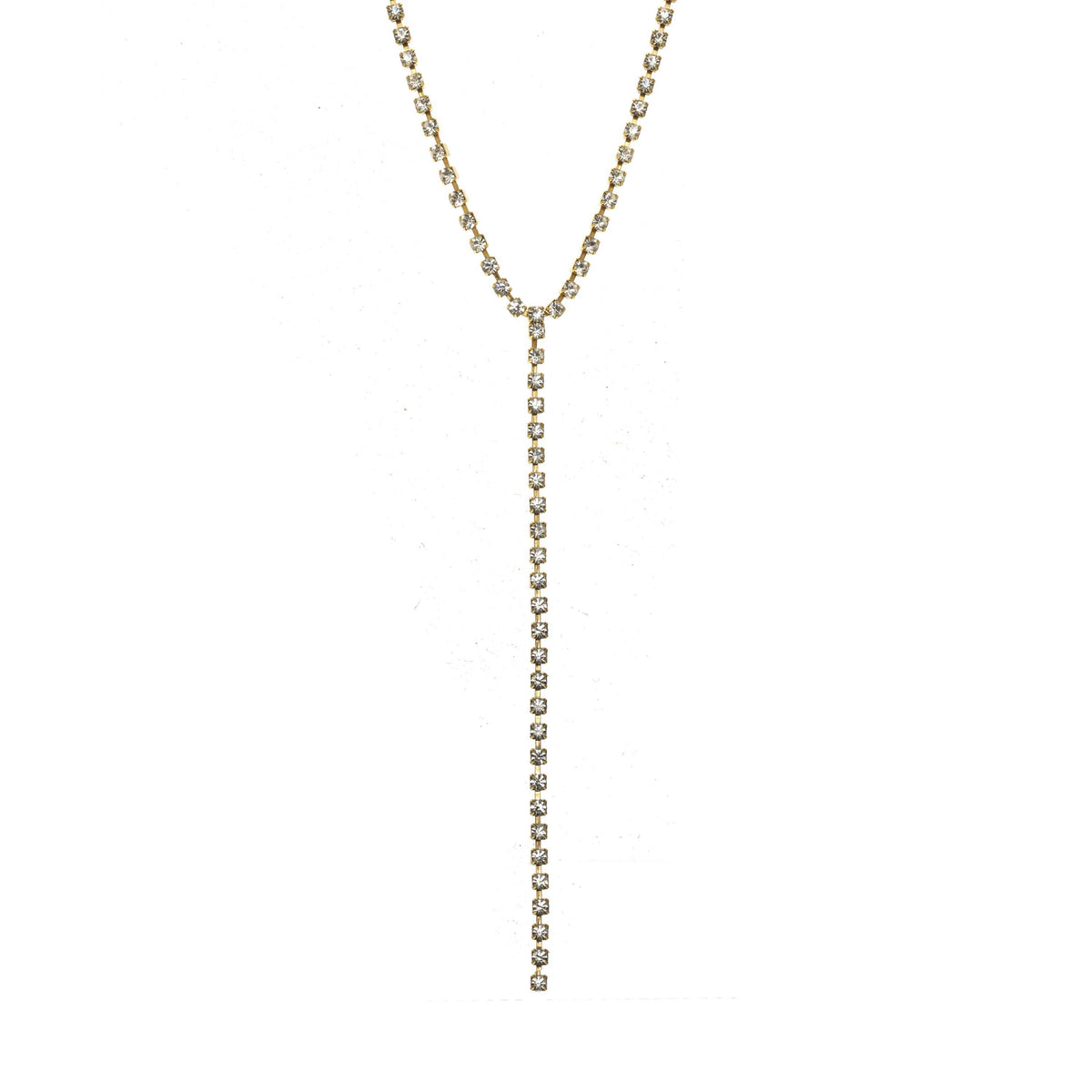 Kassandra Necklace in Clear: Antique Gold
