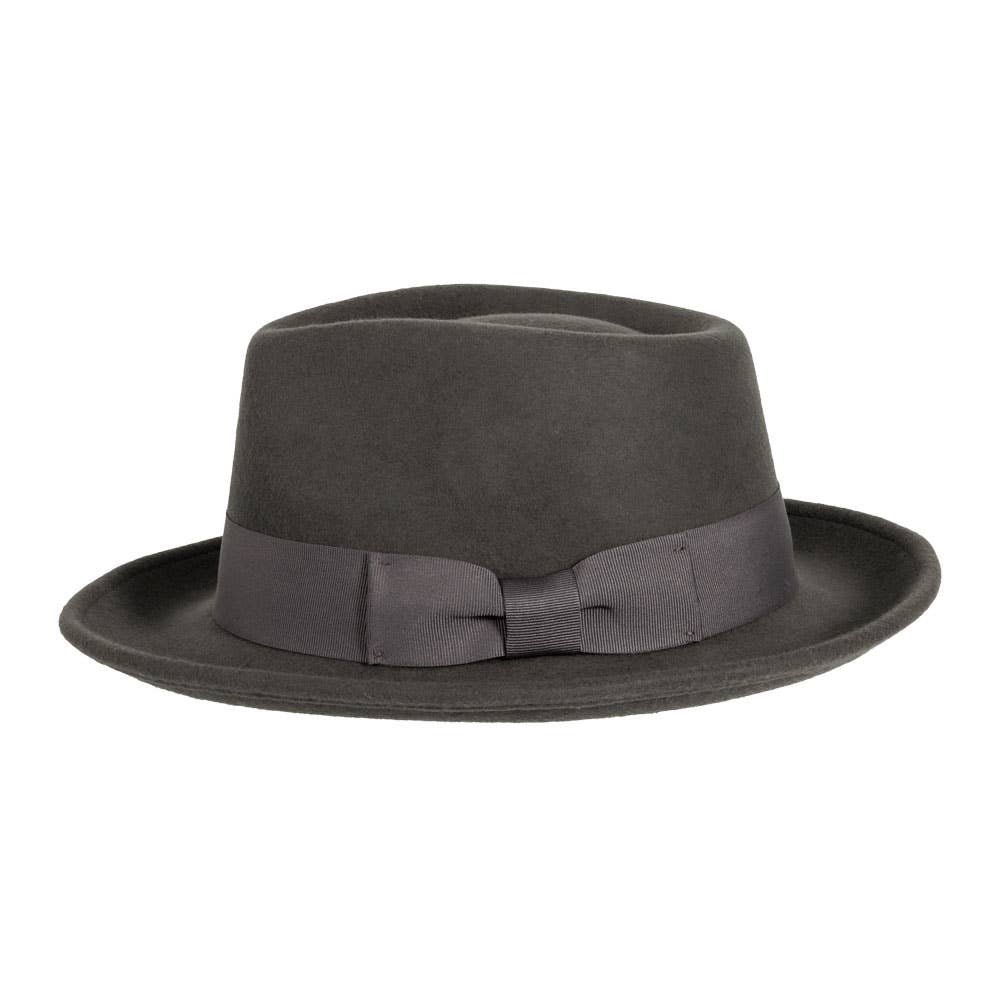 Grey Newark Crushable Wool Felt Fedora Hat