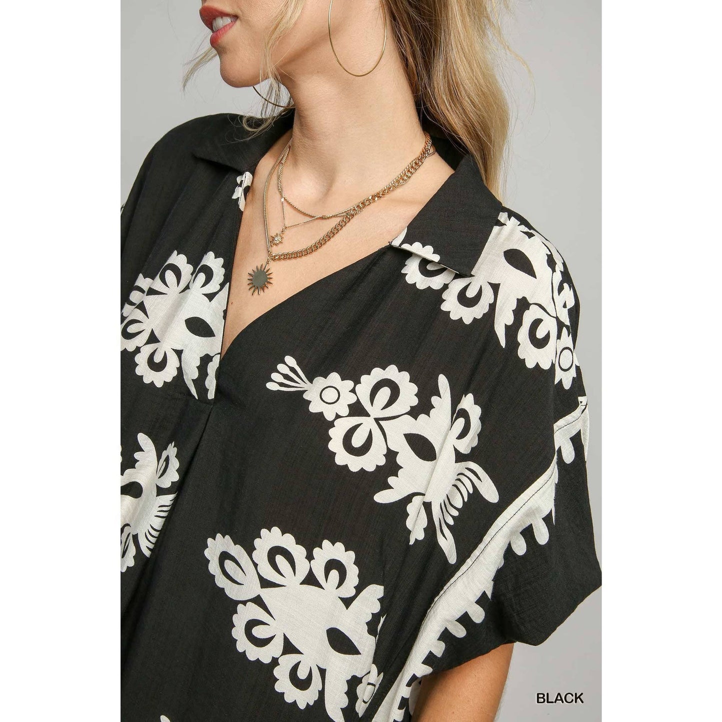 Boho Bloom High-Low Shirt Dress