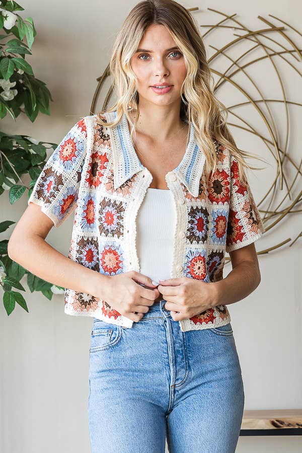 Sunset Bloom Crochet Top