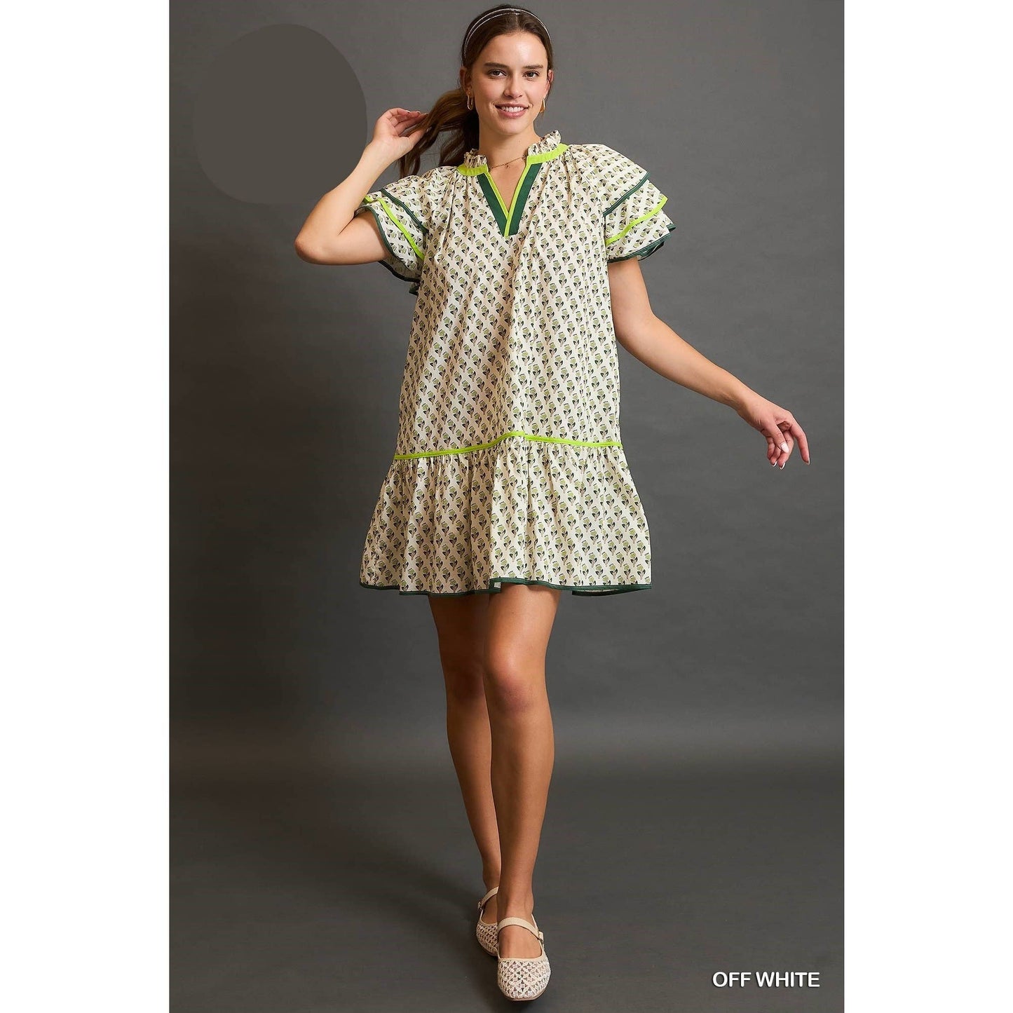 Lime Garden Cotton Dress