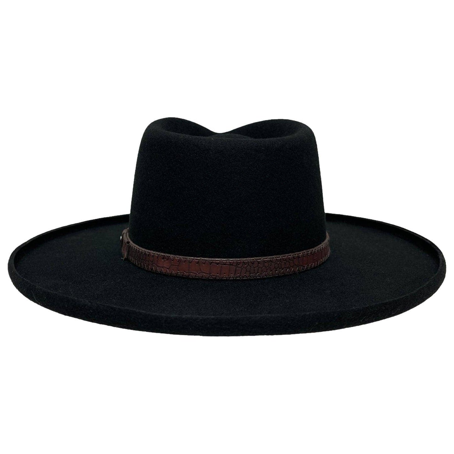 Pencil Rim Wool Felt Fedora Hat - Style Hudson: BLACK / LG