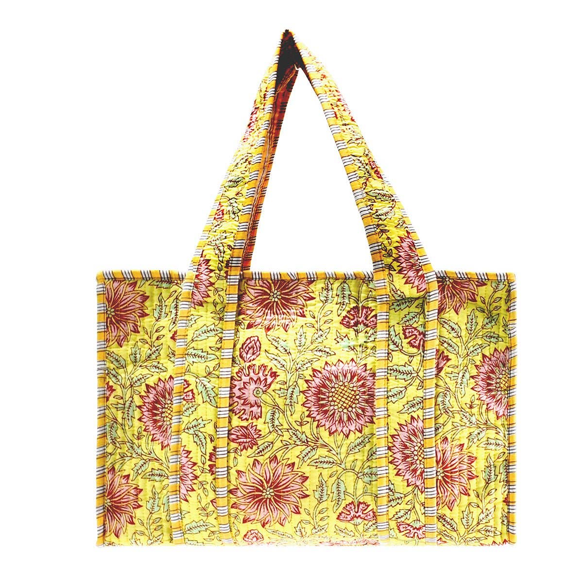 Cotton Block Print Tote Bag Small