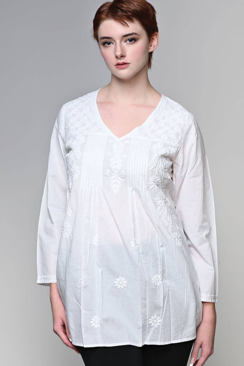 Divya White Tunic: Small