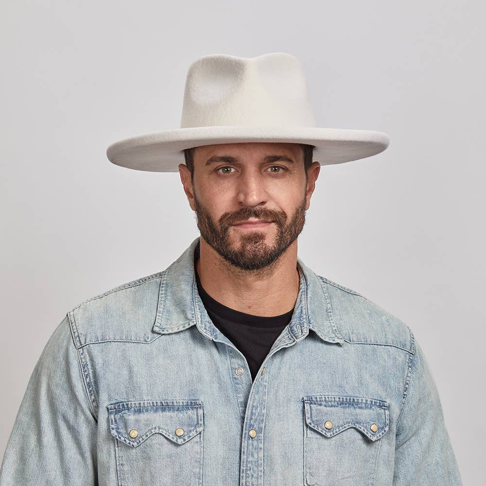 Pencil Rim Wool Felt Fedora Hat - Style Hudson: BLACK / LG