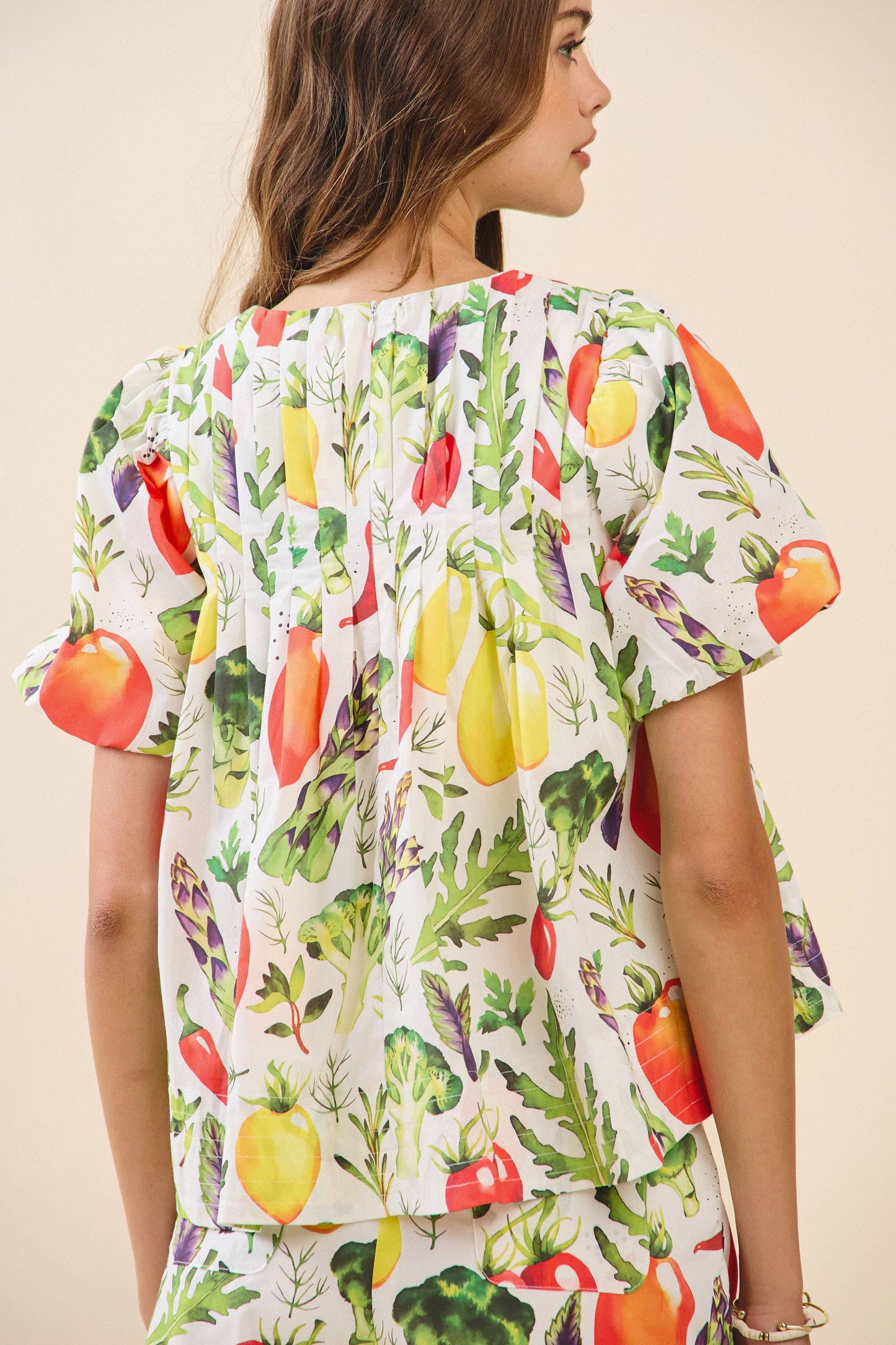 Produce Pleated Poplin Top