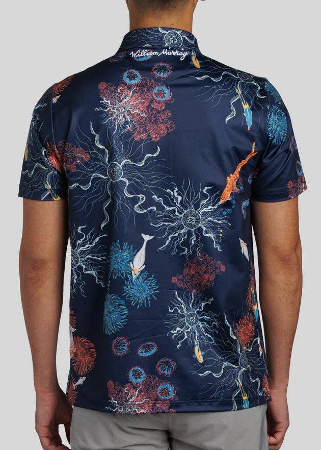 Electric Sea Men's Polo: Navy