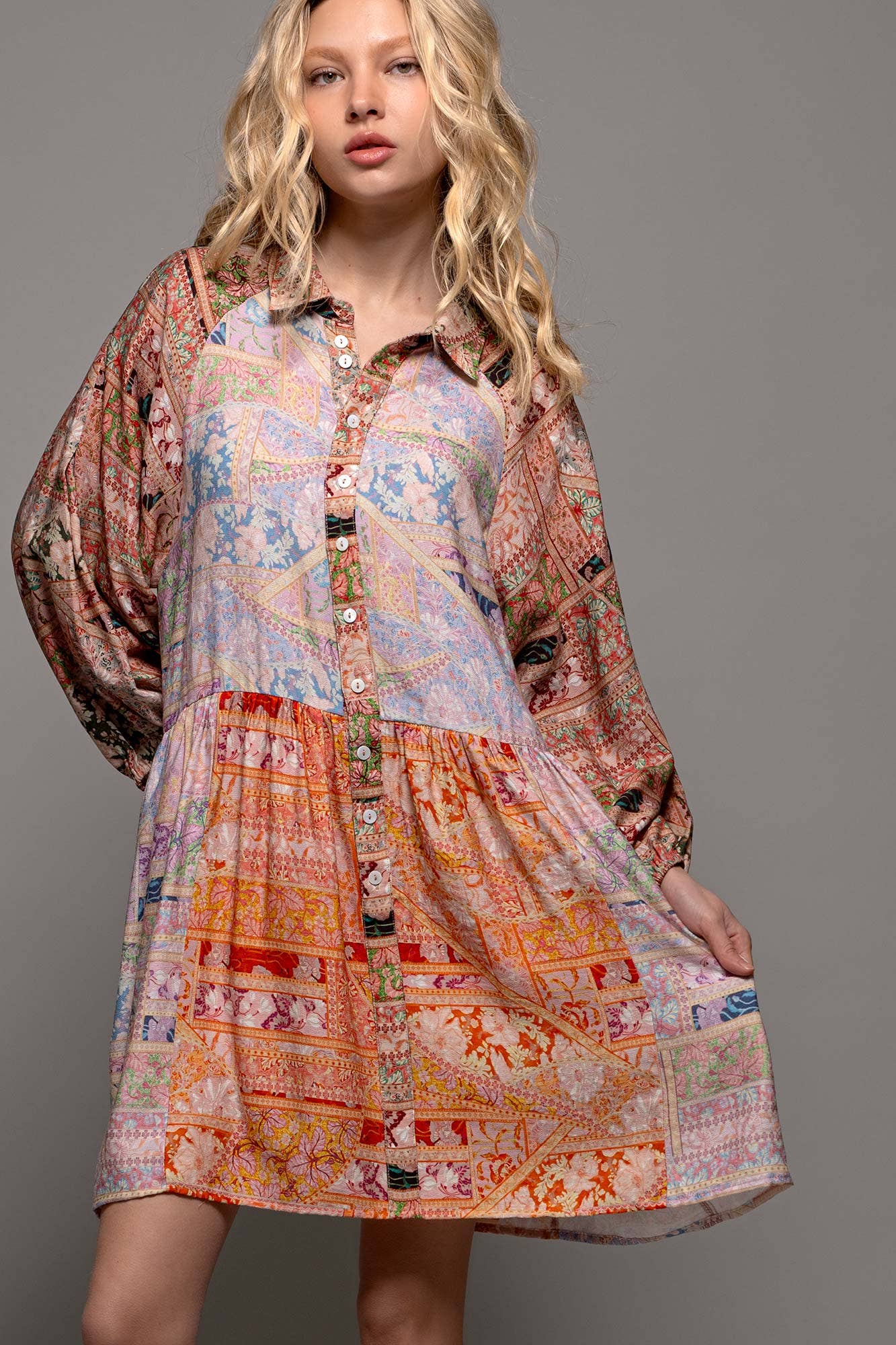 Sunset Mosaic Boho Dress
