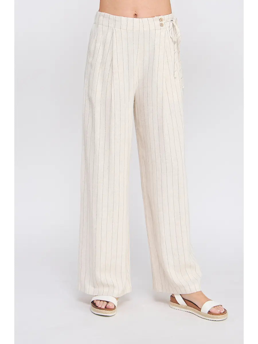 Driftwood Linen Pinstripe Pants