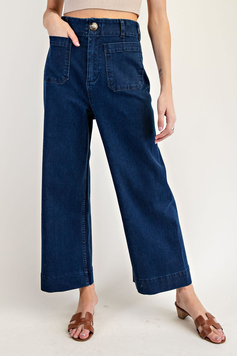 Denim Straight Leg Pants