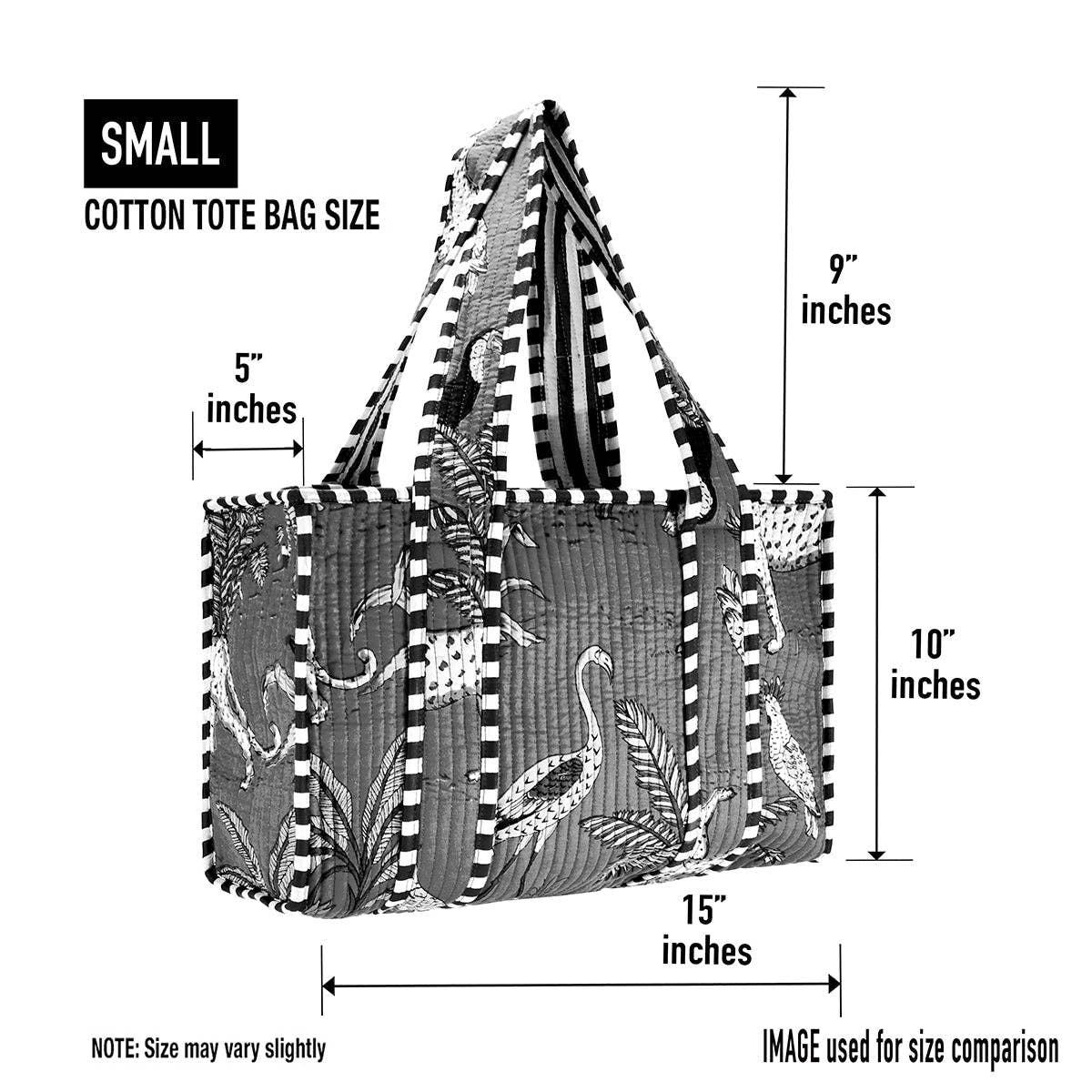 Cotton Fabric Patch Block Print Tote Bag Large
