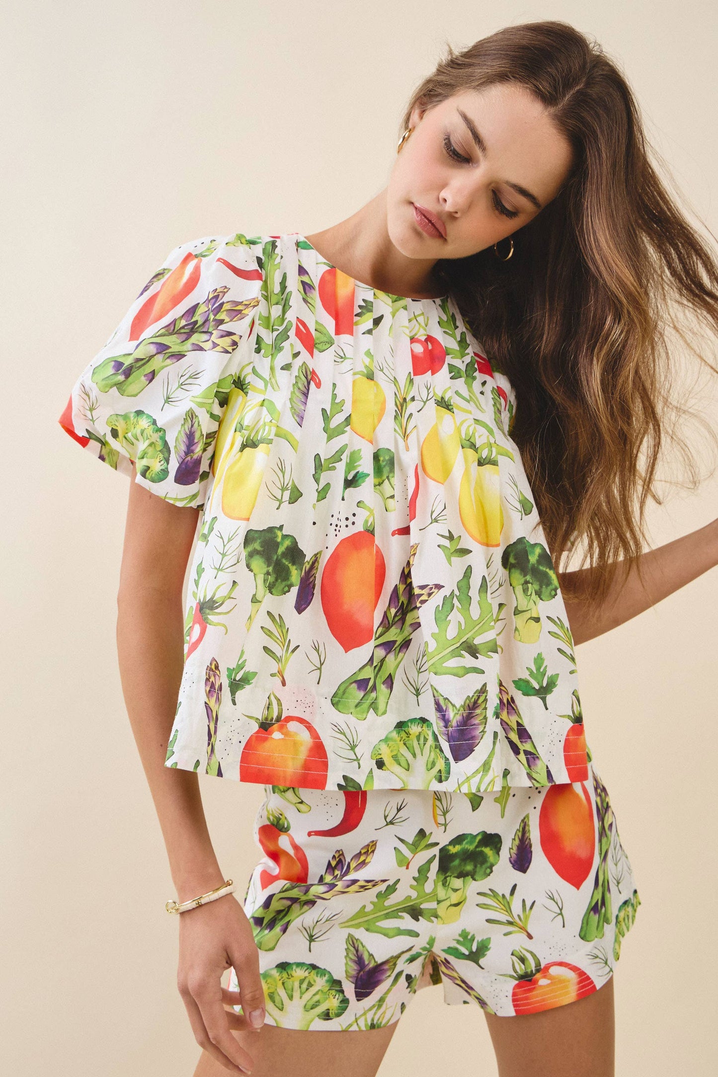 Produce Pleated Poplin Top