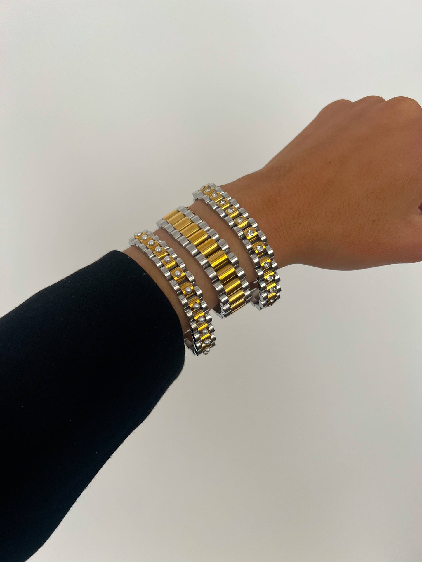 NEW WATCH BAND BRACELETS!: DIAMOND THIN TWO TONED BRACELET